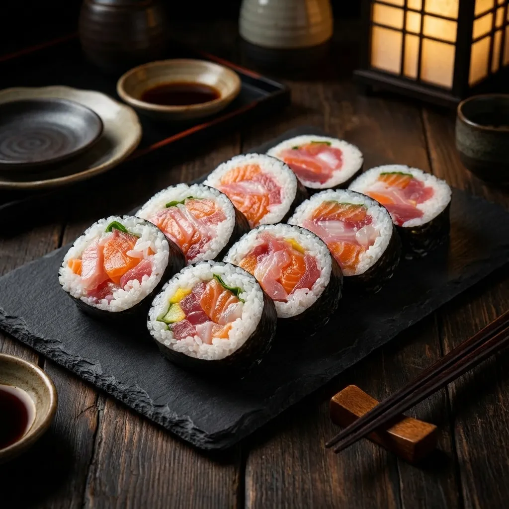 具材たっぷりの海鮮太巻き